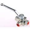 RS PRO Steel Hydraulic Ball Valve 1/4 in G Thread 3 Ports 500 bar Operating Pressure 243-1793