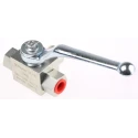 RS PRO Steel Hydraulic Ball Valve 1/4 in G Thread 3 Ports 500 bar Operating Pressure 243-1793