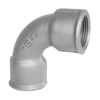 Georg Fischer Galvanised Malleable Iron Fitting 90° Elbow Female G 1/2 in to Female BSPP 1/2 in 770012204