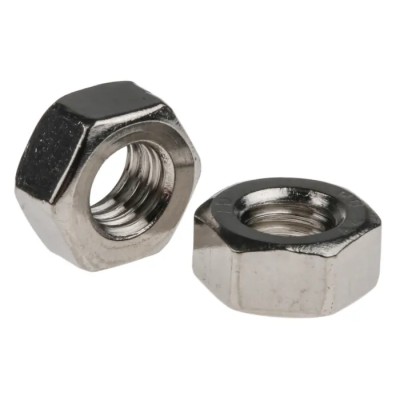 RS PRO Plain Stainless Steel Hex Nut M6 Full Threaded, DIN 934, 5mm Height, A4 Grade 316 Stainless Steel 189-591