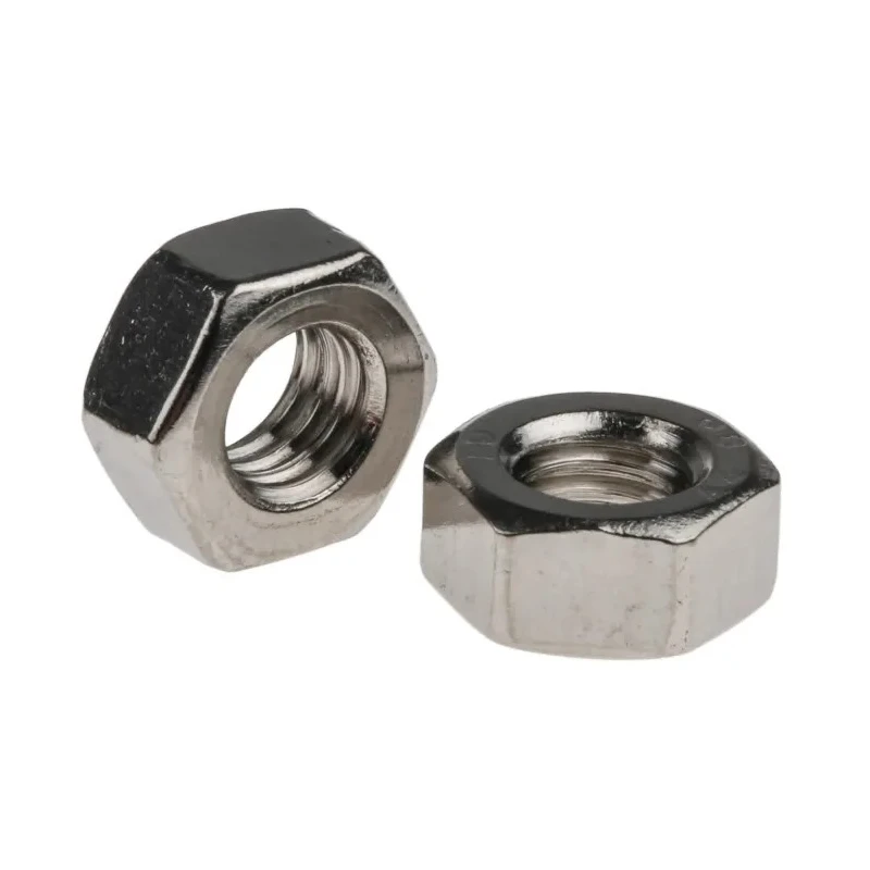 RS PRO Plain Stainless Steel Hex Nut M6 Full Threaded, DIN 934, 5mm Height, A4 Grade 316 Stainless Steel 189-591