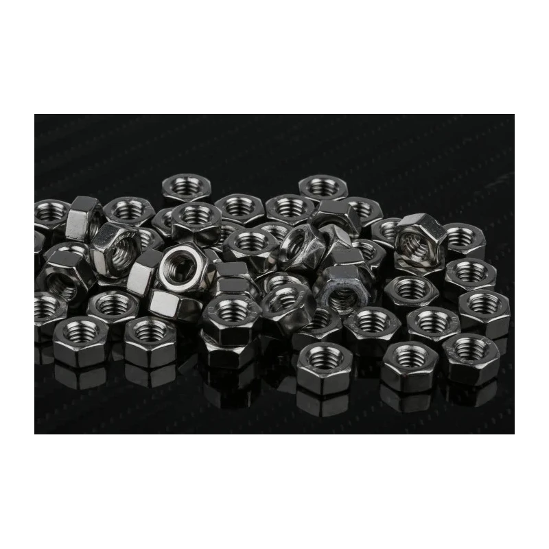 RS PRO Plain Stainless Steel Hex Nut M6 Full Threaded, DIN 934, 5mm Height, A4 Grade 316 Stainless Steel 189-591