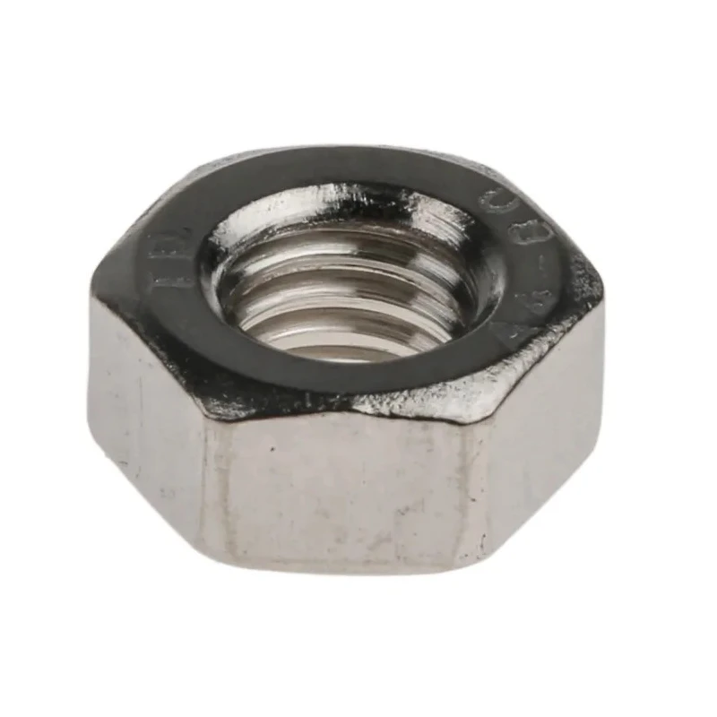 RS PRO Plain Stainless Steel Hex Nut M6 Full Threaded, DIN 934, 5mm Height, A4 Grade 316 Stainless Steel 189-591
