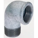 Georg Fischer Galvanised Malleable Iron Fitting 90° Elbow Male BSPT 1 in to Female BSPP 1 in 770092206