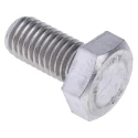 RS PRO Plain Stainless Steel Hex Bolt M10 x 20 mm DIN 933 316 A4 Stainless Steel 190-349