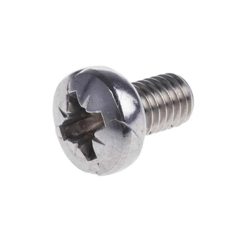 RS PRO Pozidriv Pan Head Stainless Steel Machine Screw M6 Thread 10 mm Length 190-585