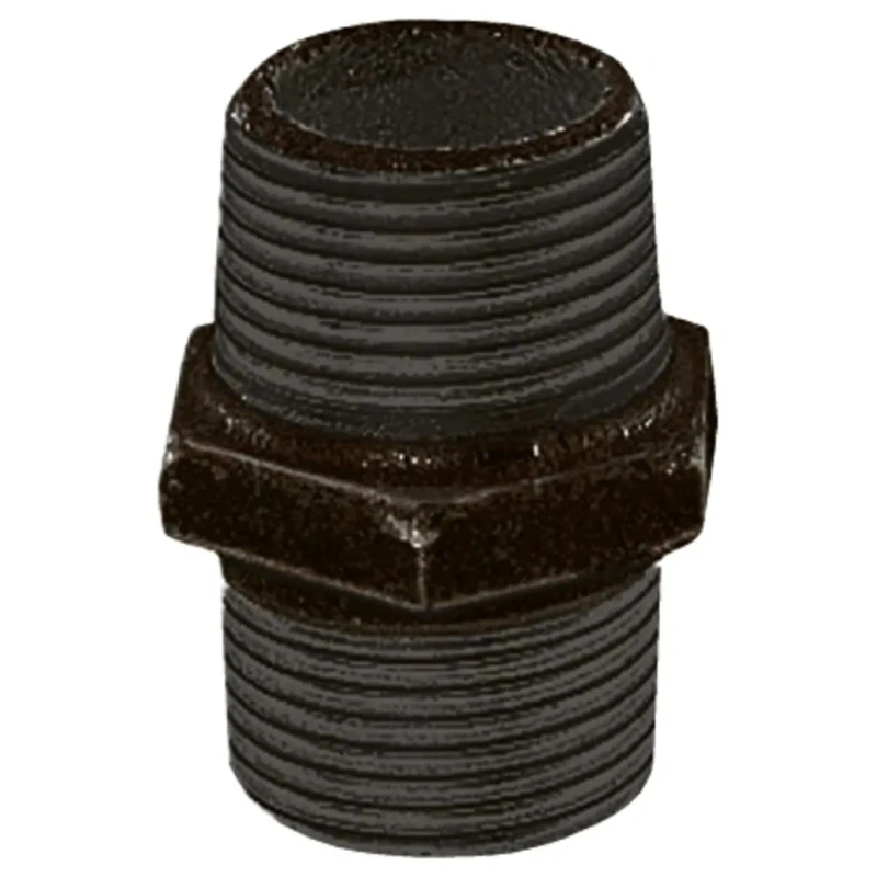 Georg Fischer Black Oxide Malleable Iron Fitting Nipple Male BSPT 1 in to Male British Standard Parallel 770280106