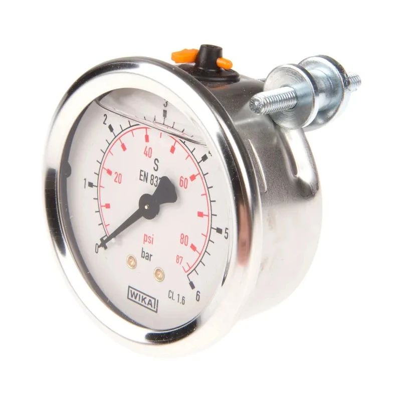 WIKA Stainless Steel Case Pressure Gauge G 1/4 Male Thread 6 bar Maximum Pressure 60°C Operating Temperature Model 7075538
