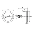 WIKA Stainless Steel Case Pressure Gauge G 1/4 Male Thread 6 bar Maximum Pressure 60°C Operating Temperature Model 7075538