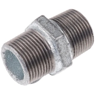 Georg Fischer Galvanised Malleable Iron Fitting Nipple Male BSPT 3/4 in to Male British Standard 770280205