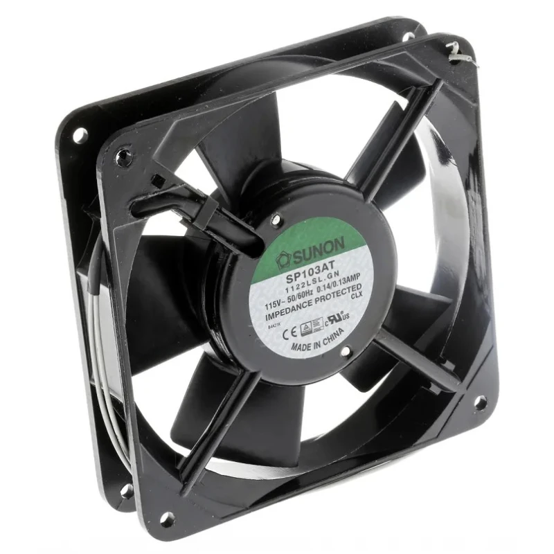 Sunon SP Series 120 mm Square Frame AC Axial Fan 115V AC 13W 130mA Sleeve Bearing SP103AT-1122LSL.GN