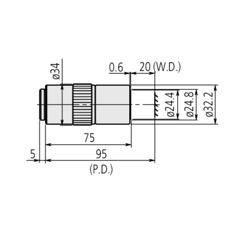 Mitutoyo Long Working Distance Lens for Microscope, Infinity Corrected, Near-Infrared Wavelength Correction 378-824-16