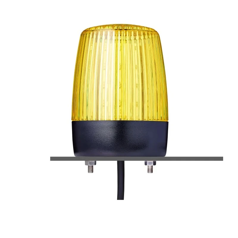 AUER Signal PCH Series Yellow LED Beacon 240V AC/DC Steady Flashing Tube Mount 75mm Base Diameter 860507313