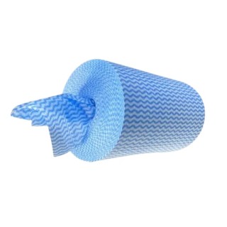 Wiper Supply Services Ltd Centre Feed Roll Cloths Blue Polyester Cleaning Cloths for Hands Dry Use Single Ply W0179