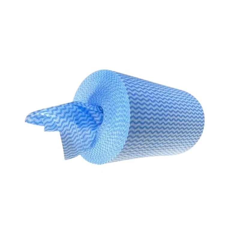 Wiper Supply Services Ltd Centre Feed Roll Cloths Blue Polyester Cleaning Cloths for Hands Dry Use Single Ply W0179