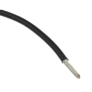 TE Connectivity 100 g Series Black Harsh Environment Wire Polymer Jacket, 100 m Length, Tinned Copper 100G0111-2.50-0
