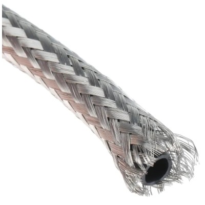 TE Connectivity Expandable Braided Copper Silver Cable Sleeve 10m Length 7-14 mm Diameter RayBraid RAY-101-7.5(10)CK0610