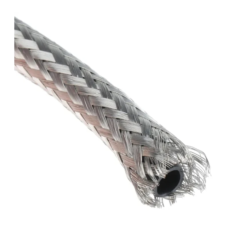 TE Connectivity Expandable Braided Copper Silver Cable Sleeve 10m Length 7-14 mm Diameter RayBraid RAY-101-7.5(10)CK0610