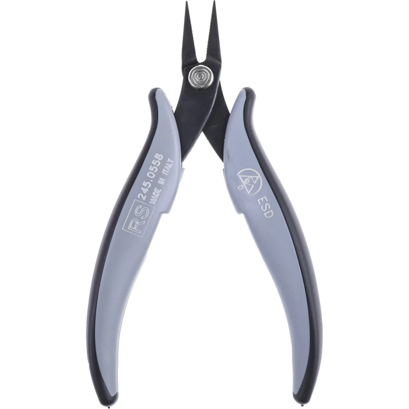 RS PRO Flat Nose Plier, 140mm Overall Length, 20mm Jaw, Soft Grip Handle, ESD Safe 245-0558