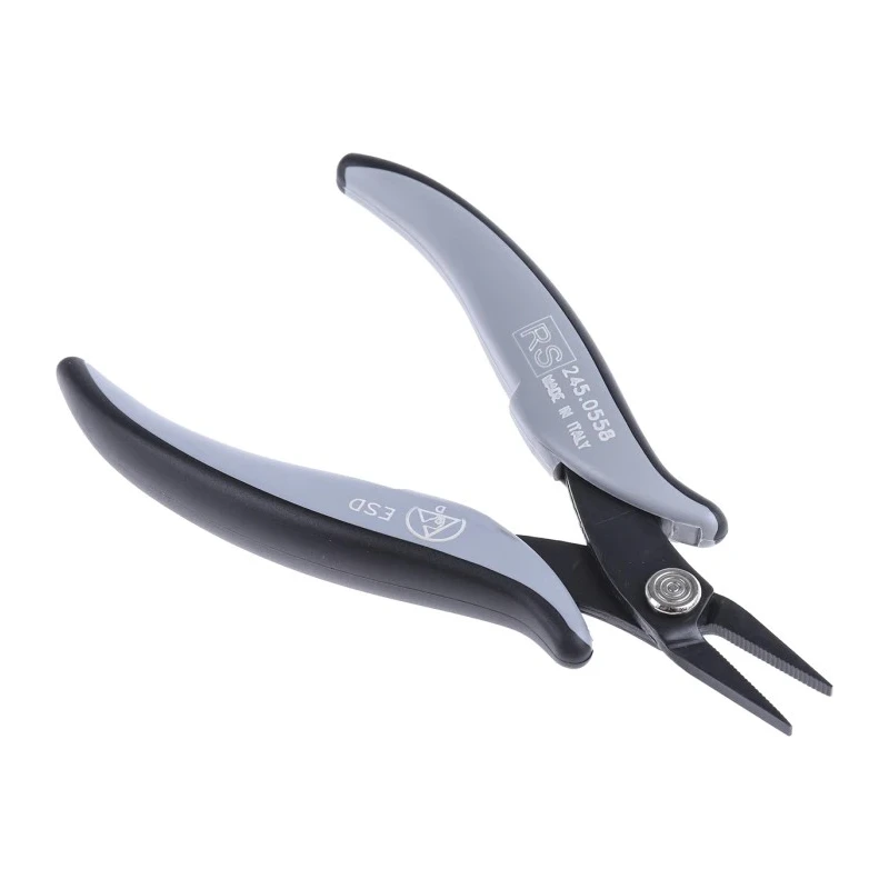 RS PRO Flat Nose Plier, 140mm Overall Length, 20mm Jaw, Soft Grip Handle, ESD Safe 245-0558