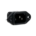 Bulgin C14 Straight Panel Mount IEC Connector, 250V, 10A, Male, Quick Connect PX0580/63