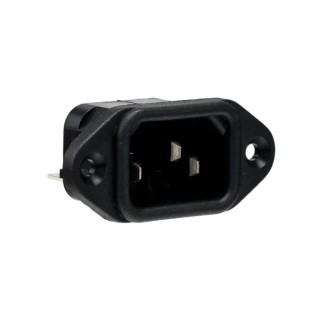 Bulgin C14 Straight Panel Mount IEC Connector, 250V, 10A, Male, Quick Connect PX0580/63