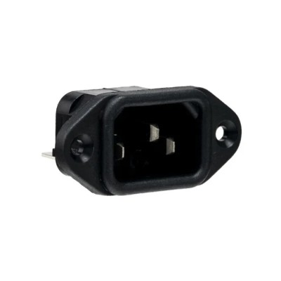 Bulgin C14 Straight Panel Mount IEC Connector, 250V, 10A, Male, Quick Connect PX0580/63