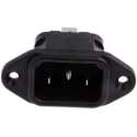 Bulgin C14 Straight Panel Mount IEC Connector, 250V, 10A, Male, Quick Connect PX0580/63
