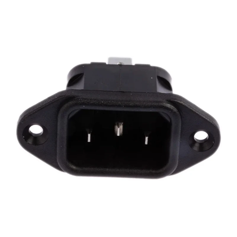 Bulgin C14 Straight Panel Mount IEC Connector, 250V, 10A, Male, Quick Connect PX0580/63