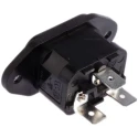 Bulgin C14 Straight Panel Mount IEC Connector, 250V, 10A, Male, Quick Connect PX0580/63