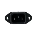 Bulgin C14 Straight Panel Mount IEC Connector, 250V, 10A, Male, Quick Connect PX0580/63