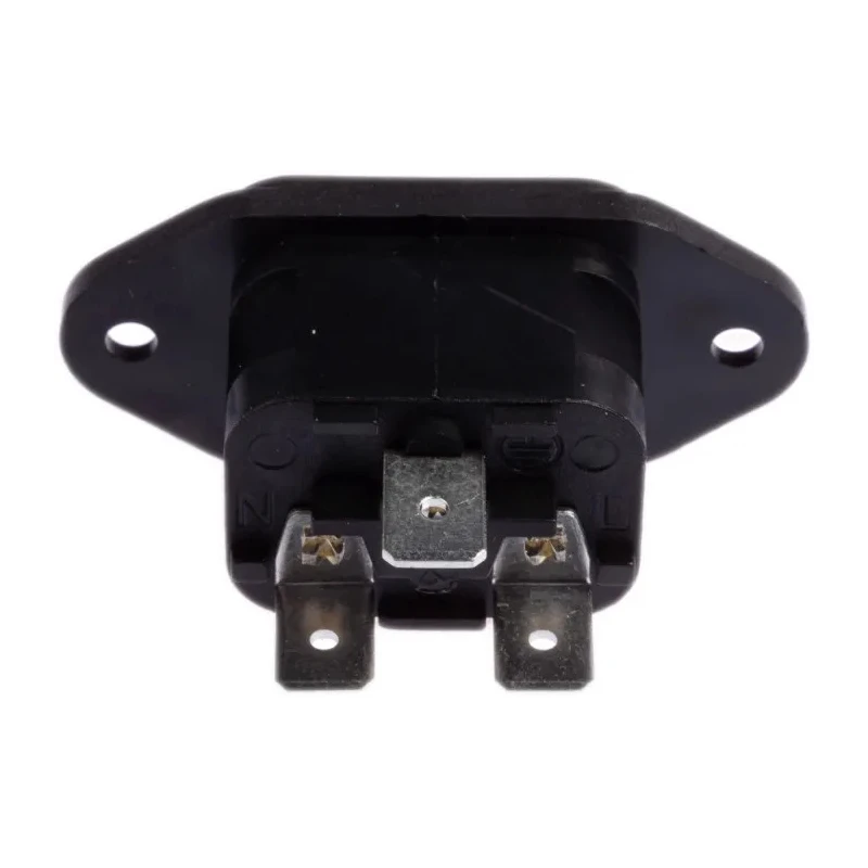 Bulgin C14 Straight Panel Mount IEC Connector, 250V, 10A, Male, Quick Connect PX0580/63