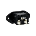 Bulgin C14 Straight Panel Mount IEC Connector, 250V, 10A, Male, Quick Connect PX0580/63
