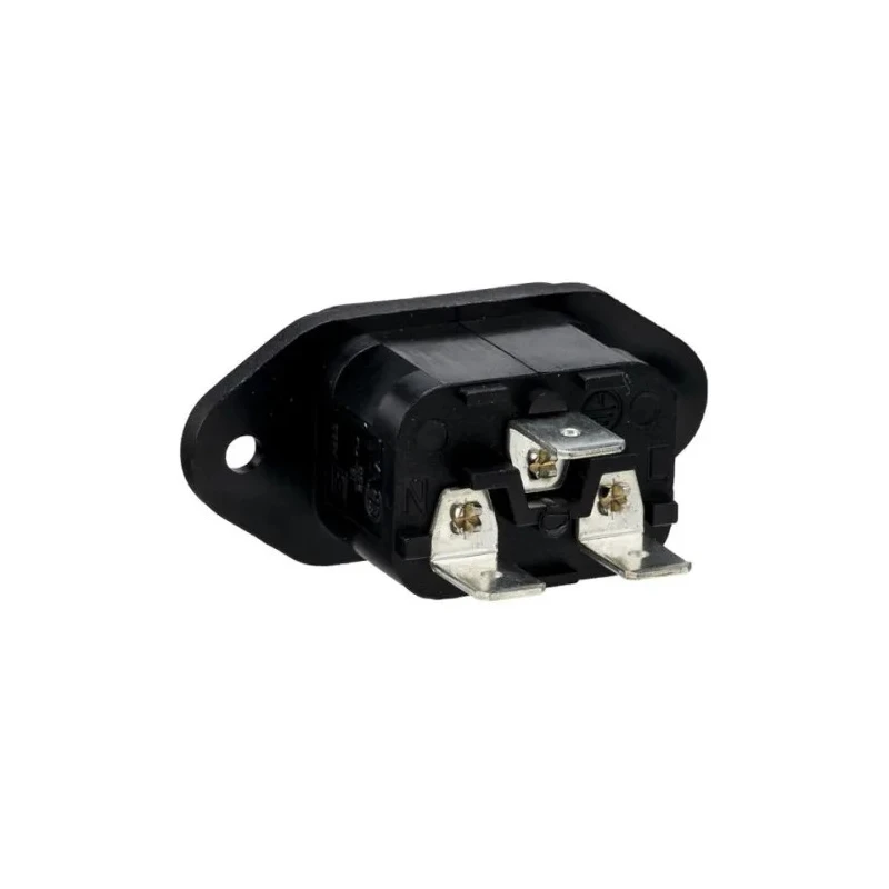 Bulgin C14 Straight Panel Mount IEC Connector, 250V, 10A, Male, Quick Connect PX0580/63