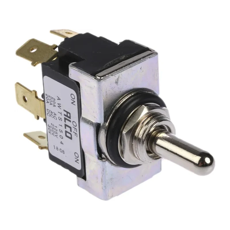 TE Connectivity Toggle Switch Panel Mount On-Off-On DPDT Tab Terminal 30 V dc 250 V ac AWTS1504