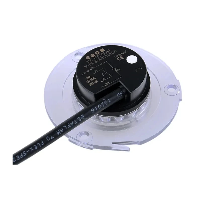 EAO 56 Series Illuminated Momentary Panel Push Button Switch, 62.5 mm Cutout, SPST, Yellow LED 56140203002505005/561491