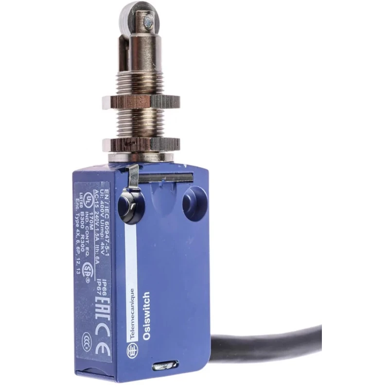 Telemecanique Sensors OsiSense XC Series Roller Plunger Limit Switch, 1 NO/1 NC, IP66, IP67, IP68, Zinc Alloy XCMD21F2L1