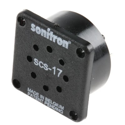 Sonitron Piezoelectric Miniature Speaker 88 dB 700 Hz 20 nF 8 kHz 5 V to 30 V Pk-Pk 9.7 mm SCS-17-P10