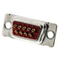 FCT from Molex 9 Way Straight Panel Mount D-Sub Connector Brass Housing Gold over Nickel Plated F09P-K700 / 1731100010