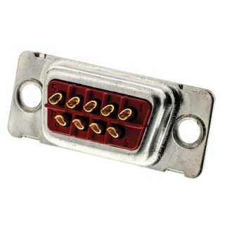 FCT from Molex 9 Way Straight Panel Mount D-Sub Connector Brass Housing Gold over Nickel Plated F09P-K700 / 1731100010