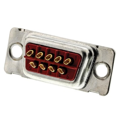 FCT from Molex 9 Way Straight Panel Mount D-Sub Connector Brass Housing Gold over Nickel Plated F09P-K700 / 1731100010