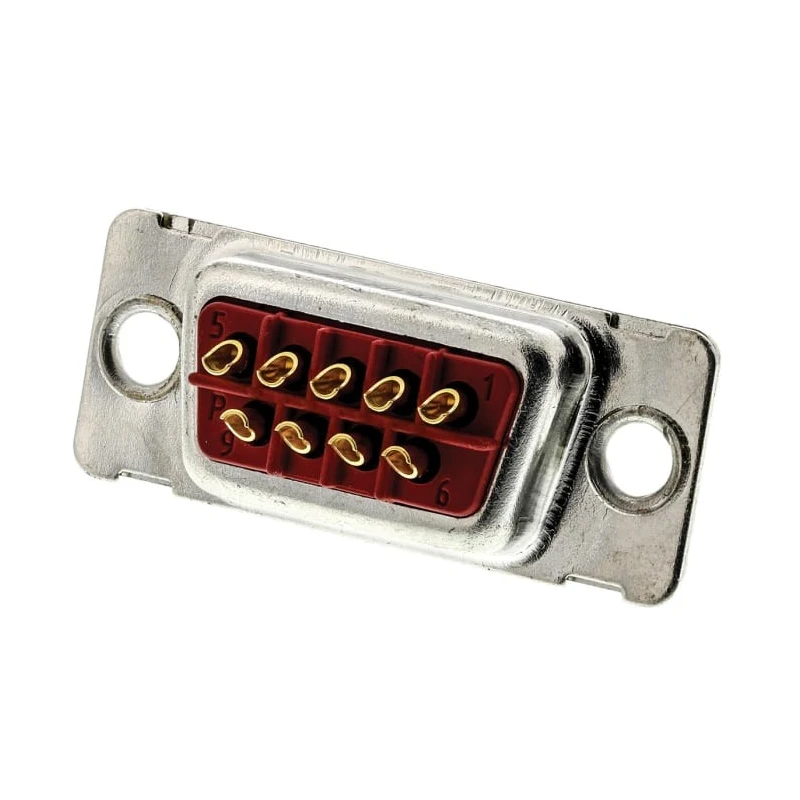 FCT from Molex 9 Way Straight Panel Mount D-Sub Connector Brass Housing Gold over Nickel Plated F09P-K700 / 1731100010