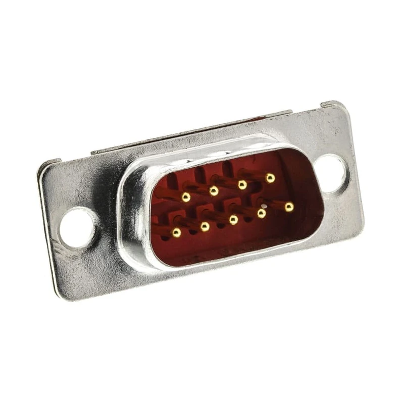 FCT from Molex 9 Way Straight Panel Mount D-Sub Connector Brass Housing Gold over Nickel Plated F09P-K700 / 1731100010