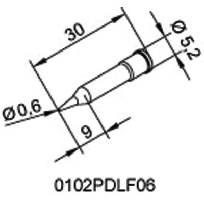 Ersa 0.6 mm Conical 30 mm Soldering Iron Tip for use with i-Tool 102PDLF06