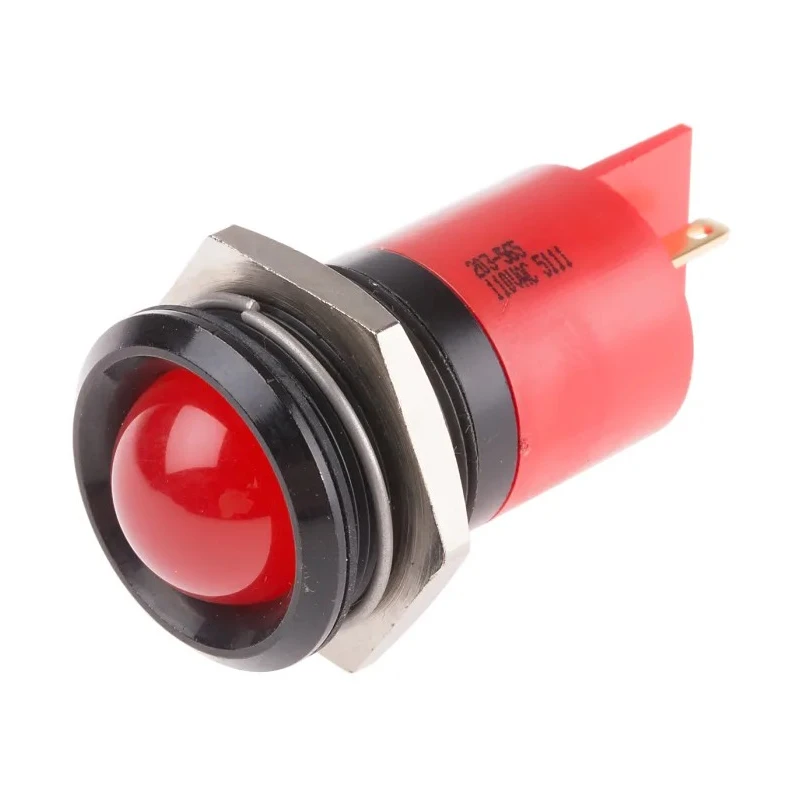 RS PRO Red Panel Mount Indicator 110V AC 6mA Solder Tab Termination IP67 Prominent 203-565