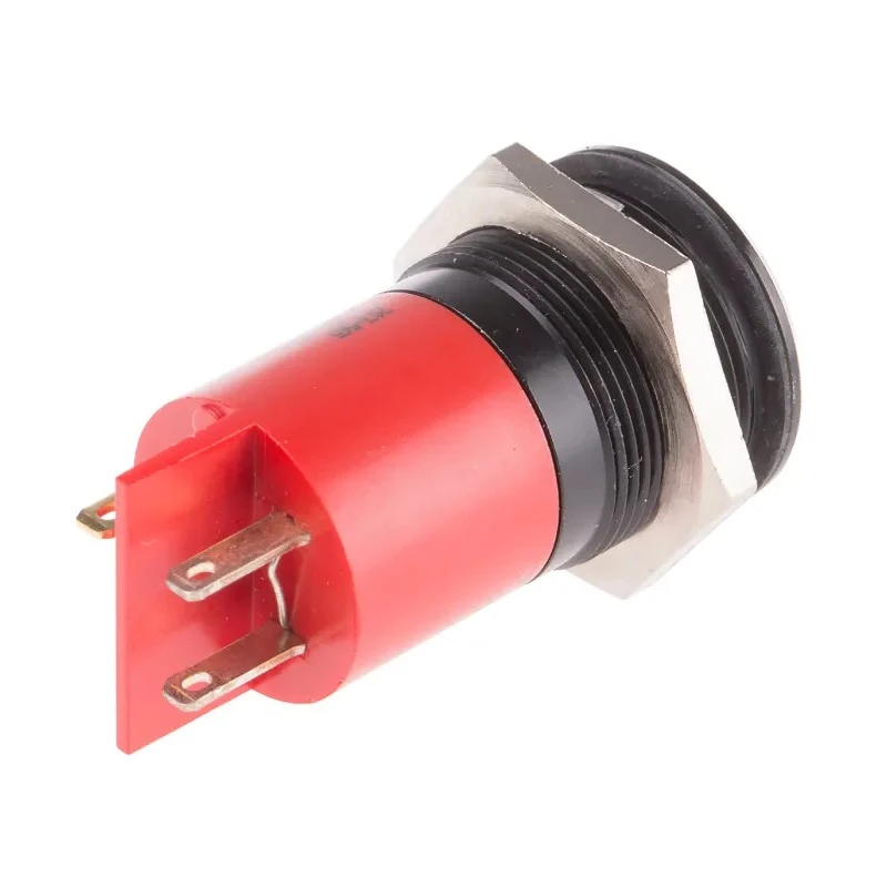 RS PRO Red Panel Mount Indicator 110V AC 6mA Solder Tab Termination IP67 Prominent 203-565
