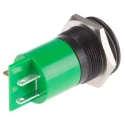 RS PRO Green Panel Mount Indicator 110V AC 6mA Solder Tab Termination IP67 Prominent Bezel 203-571