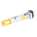RS PRO Yellow Panel Mount Indicator 110V AC 6mA Solder Tab Termination Prominent Bezel 203-802