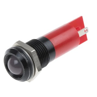 RS PRO Red Panel Mount Indicator 24 V AC/DC 20mA Solder Tab Termination IP67 Prominent Bezel 203-896