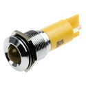 RS PRO Yellow Panel Mount Indicator Silver Bezel, 12 V AC/DC, 20mA, Solder Tab Termination, Prominent Bezel 203-931